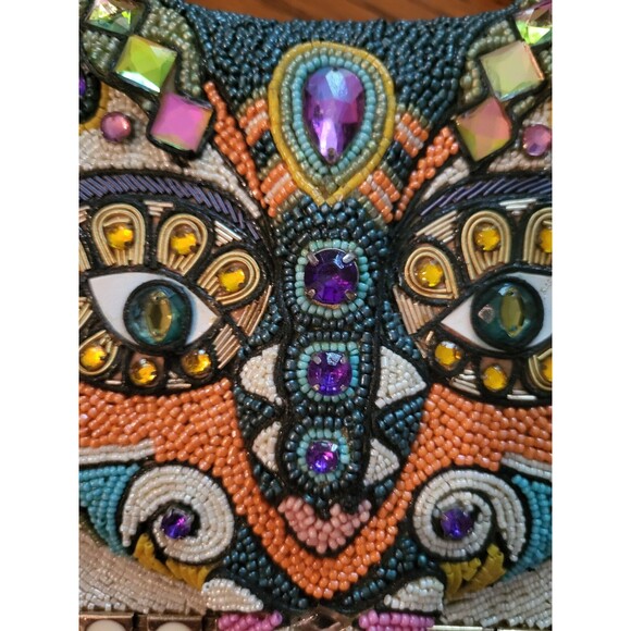 Mary Frances Beaded Cat Handbag  6 1/2 x 6-1/2 NWOT - Picture 2 of 9